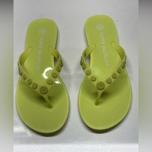 Tory Burch Lime Green Flip Flops Size 5 “ Worn twice, Like New”